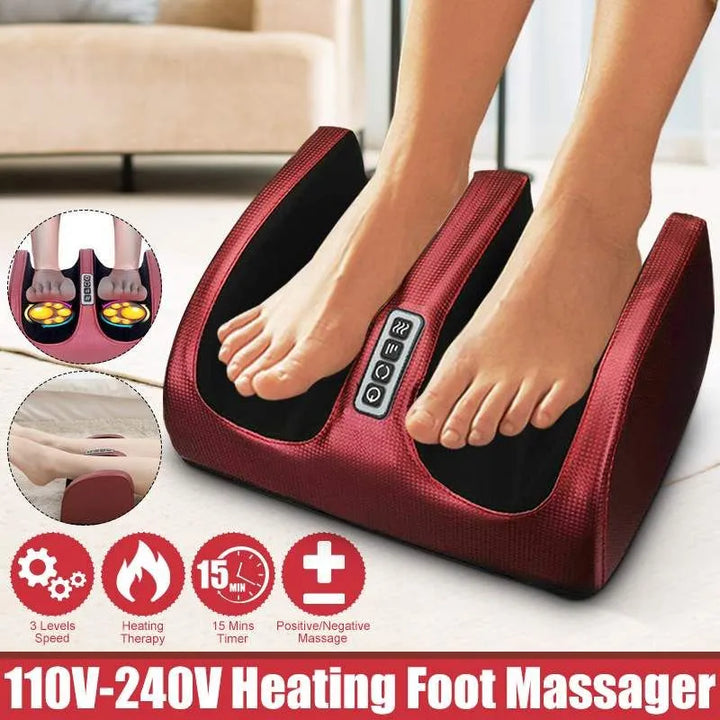 Heavenly Soothe: Electric Foot Massager with Heating Therapy, Shiatsu Kneading Roller, and Hot Compression for Ultimate Muscle Relaxation and Pain Relief!